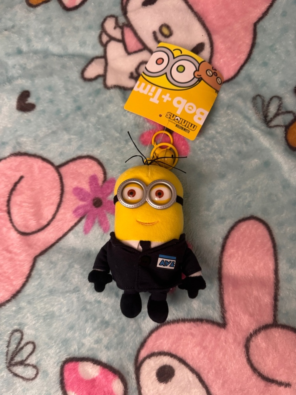 Minions Plush Keychain - Yellow Minion in AVA Outfit BNWT